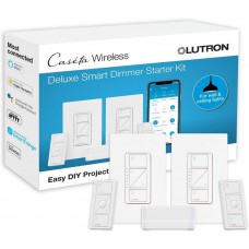 Lutron Caseta Deluxe Smart Dimmer Switch (2 Count) Kit | Works with Alexa, Apple HomeKit, and the Google Assistant | P-BDG-PKG2W-A | White Lutron Caseta Deluxe Smart Dimmer Switch (2 Count) Kit | Works with Alexa, Apple HomeKit, and the Google Assistant | P-BDG-PKG2W-A | White